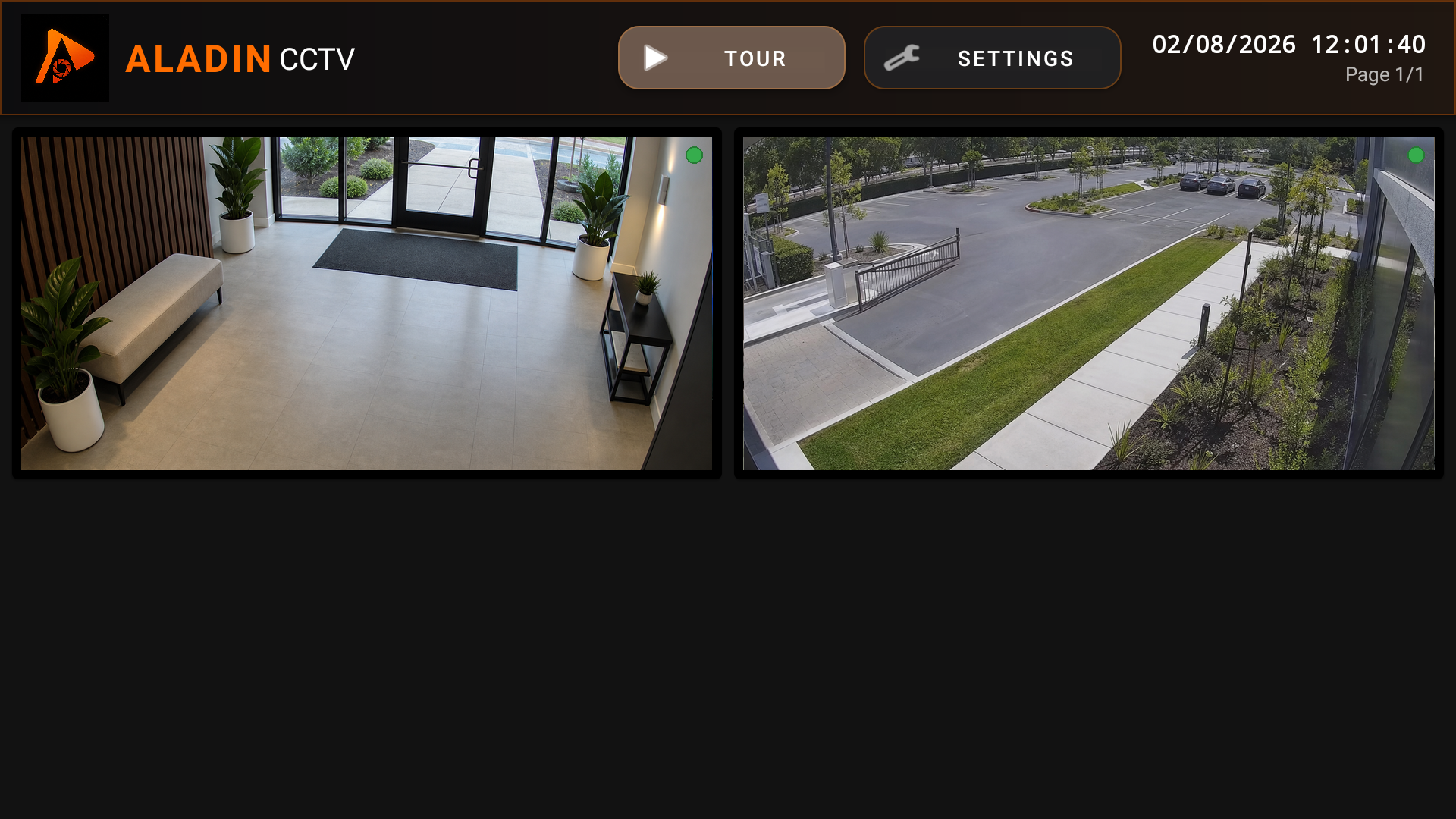 Android TV live camera grid